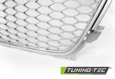 Preview: Sportgrill / Kühlergrill für Audi A4 B8 (8K) Facelift 11-15 silber in Wabendesign
