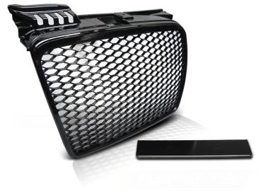 Sportgrill / Kühlergrill für Audi A4 B7 (8E) 04-08 Hochglanz schwarz in Wabendesign