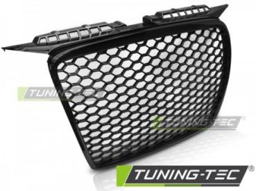 Sportgrill / Kühlergrill kompatibel mit Audi A3 8P 05-08 Hochglanz schwarz in Wabendesign