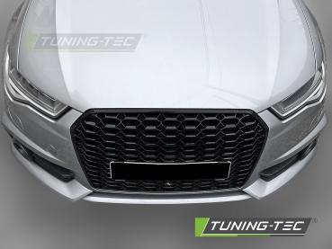 Preview: Wabengitter Sportgrill / Kühlergrill für Audi A6 4G (C7) Facelift 14-18 matt schwarz