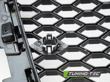 Preview: Sportgrill / Kühlergrill für Audi A3 8P Facelift 08-12 Hochglanz schwarz in Wabendesign mit PDC