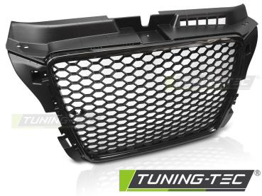 Sportgrill / Kühlergrill für Audi A3 8P Facelift 08-12 Hochglanz schwarz in Wabendesign mit PDC