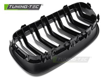Preview: Doppelsteg Sportgrill Nieren für BMW 5er F10/F11 Limousine/Touring 10-16 Hochglanz schwarz
