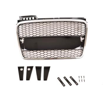 Sportgrill / Kühlergrill für Audi A4 B7 05-08 chrom/schwarz in Wabengitter Optik