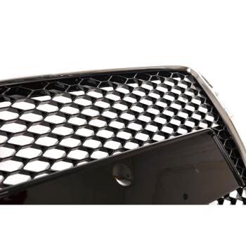 Preview: Sportgrill / Kühlergrill für Audi A4 B8 08-12 Chrom/Hochglanz-schwarz in Wabendesign