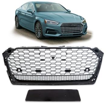 Sportgrill / Kühlergrill für Audi A5 (F5) Coupe Cabrio Sportback ab 2016 Hochglanz schwarz