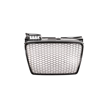 Preview: Sportgrill / Kühlergrill für Audi A4 B7 05-08 Hochglanz-schwarz in Wabengitter Optik