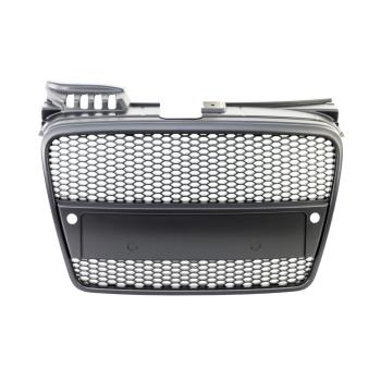 Sportgrill / Kühlergrill für Audi A4 B7 05-08 Matt-schwarz in Wabengitter Optik mit PDC