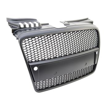 Preview: Sportgrill / Kühlergrill für Audi A4 B7 05-08 Matt-schwarz in Wabengitter Optik mit PDC