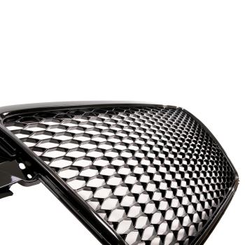 Preview: Sportgrill / Kühlergrill für Audi A4 B8 08-12 Hochglanz schwarz in Wabendesign