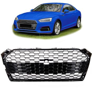 Kühlergrill Grill Wabendesign hochglanz Schwarz passt für Audi A5 F5 kein S5 RS5