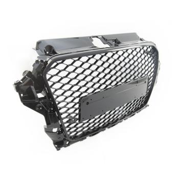 Wabendesign Kühlergrill Schwarz Glanz +PDC passt für Audi A3 8V 12-16 ohne RS3