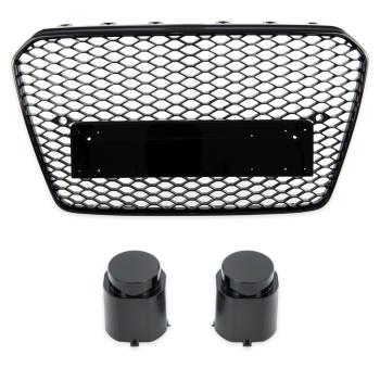 Sport Kühlergrill Grill ohne Emblem Schwarz glanz für Audi A5 B8 8