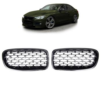 Sportgrill Kühlergrill für BMW 3er F30 / F31 11-18 Hochglanz schwarz