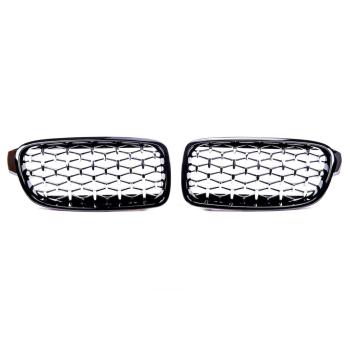 Preview: Sportgrill Kühlergrill für BMW 3er F30 / F31 11-19 Hochglanz schwarz/chrom