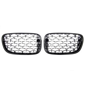 KÜHLERGRILL DIAMANT GRILL PASST FÜR BMW 7ER G11 G12 LCI AB 15-19 SCHWARZ CHROM