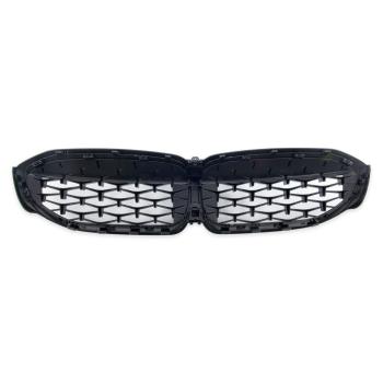 Diamant Wabengrill Kühlergril Schwarz Glanz Chrom Sport für BMW 3er G20 G21