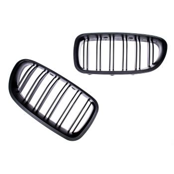 Kühlergrill Set Grill Schwarz MATT Doppelsteg passend für BMW F10 F11 auch M M5