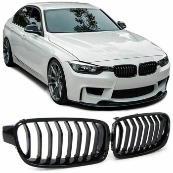 Kühlergrill Sport-Performance komplett hochglanz Schwarz passt für BMW F30 F31
