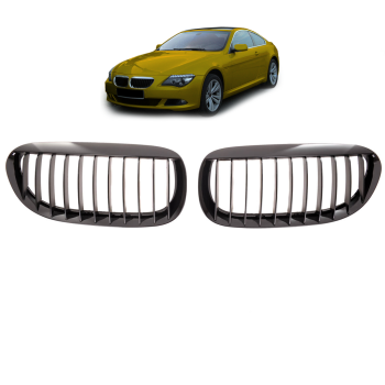 Set Kühlergrill Grill Schwarz glanz Performance für BMW 6er E63 E64 ab 2003-2010