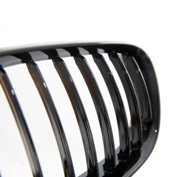 Preview: Sportgrill Kühlergrill Single für BMW X5 E53 00-03 Hochglanz schwarz