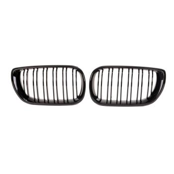 Kühlergrill für BMW 3er E46 Limo Touring 01-05 FACELIFT Schwarz Glanz Doppelsteg