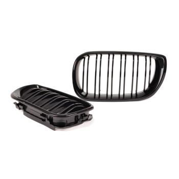 Kühlergrill für BMW 3er E46 Limo Touring 01-05 FACELIFT Schwarz Glanz Doppelsteg