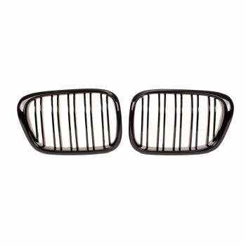Grill Kühlergrill Doppelsteg für BMW 5er E39 passend Schwarz Hochglanz + M M5