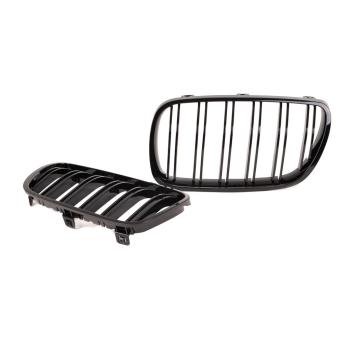 Kühlergrill SET Schwarz Hochglanz Doppelsteg passend für BMW X3 E83 LCI 06-11