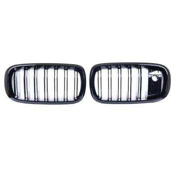 Set Doppelsteg KÜHLERGRILL Glanz Schwarz passt für BMW X5 F15 X6 F16 mit Kamera