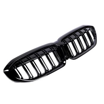 Set Doppelsteg Kühlergrill passt für den BMW 3er G20 G21 Schwarz Glanz Sport