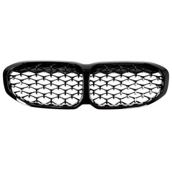 Preview: Sportgrill Kühlergrill für BMW 1er F40 ab2019 Diamond Hochglanz schwarz