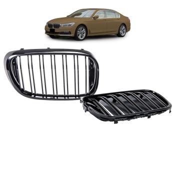 Doppelsteg Kühlergrill Schwarz GLANZ Performance passt für BMW 7er G11 G12 2014-2019