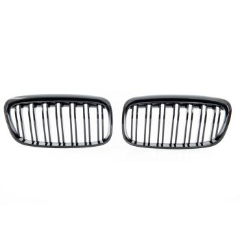 Set Doppelsteg Kühlergrill schwarz Glanz für für BMW 2er Active Tourer F45