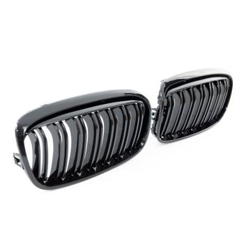 Set Doppelsteg Kühlergrill schwarz Glanz für für BMW 2er Active Tourer F45