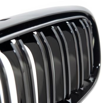 Set Doppelsteg Kühlergrill schwarz Glanz für für BMW 2er Active Tourer F45