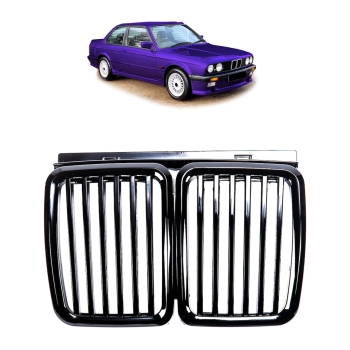 Satz Sport Kühlergrill für BMW 3er E30 passend in hochglanz Schwarz alle Modelle