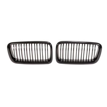 Set Doppelsteg Kühlergrill Schwarz GLANZ Performance passt für BMW 7er E38 94-02