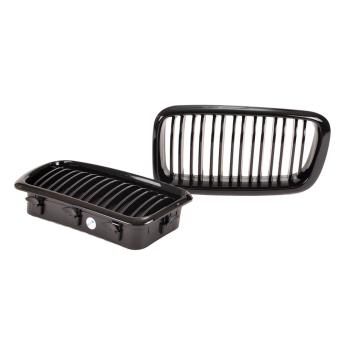Set Doppelsteg Kühlergrill Schwarz GLANZ Performance passt für BMW 7er E38 94-02