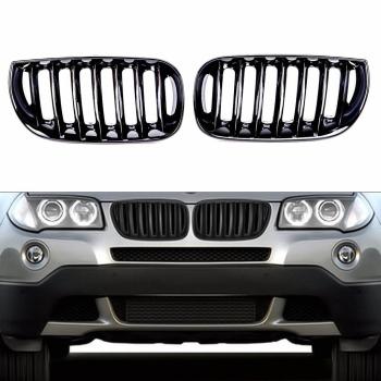Sportgrill Kühlergrill kompatibel mit BMW X3 F83 03-06 Hochglanz schwarz