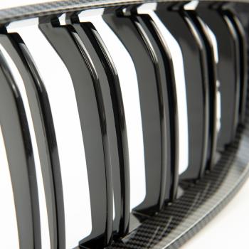 Preview: Sportgrill Kühlergrill Doppelsteg für BMW 4er F32 / F33 / F36 13-21 Carbon Look
