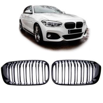 Sportgrill Kühlergrill Doppelsteg für BMW 1er F20 / F21 15-19 glanz schwarz