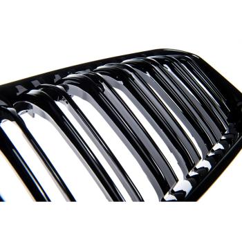 Preview: Sportgrill Kühlergrill Doppelsteg für BMW 1er F20 / F21 15-19 glanz schwarz