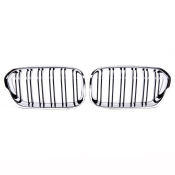 Preview: Sportgrill Kühlergrill Doppelsteg für BMW 1er F20 / F21 15-19 schwarz/chrom