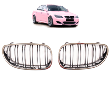 Sportgrill Kühlergrill Doppelsteg für BMW 5er E60 / E61 03-10 schwarz/chrom
