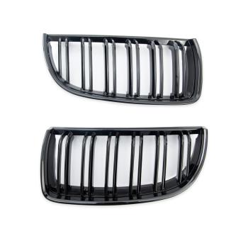 Preview: Sportgrill Kühlergrill Doppelsteg für BMW 3er E90 / E91 05-08 Hochglanz schwarz