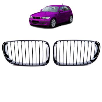 Sportgrill Kühlergrill für BMW 1er E81 E82 E87 E88 07-12 Hochglanz schwarz
