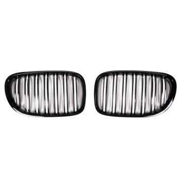 Doppelsteg Kühlergrill Schwarz GLANZ Performance passt für BMW 7er F01 F02 08-15