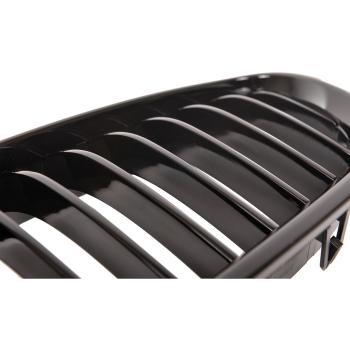 Preview: Sportgrill Kühlergrill für BMW 5er F10 / F11 09-16 Hochglanz schwarz