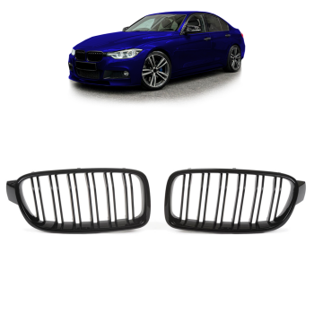 Kühlergrill Sport-Performance Doppelsteg hochglanz Schwarz passt für BMW F30 F31